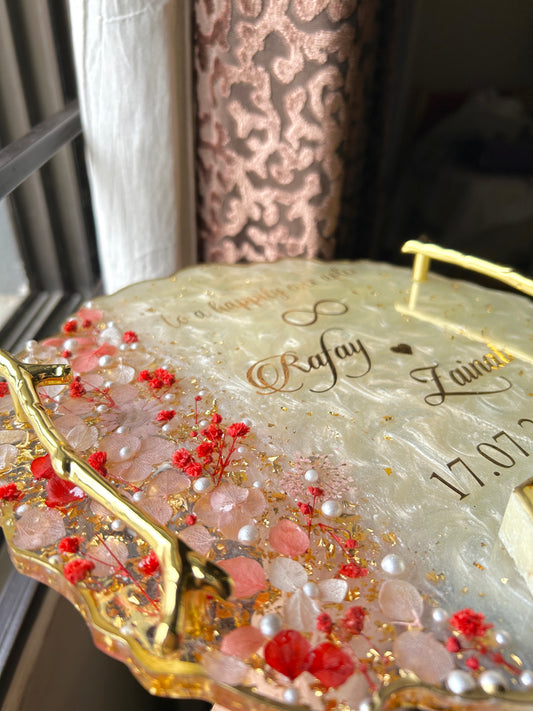 Ivory Blossom Personalised Tray