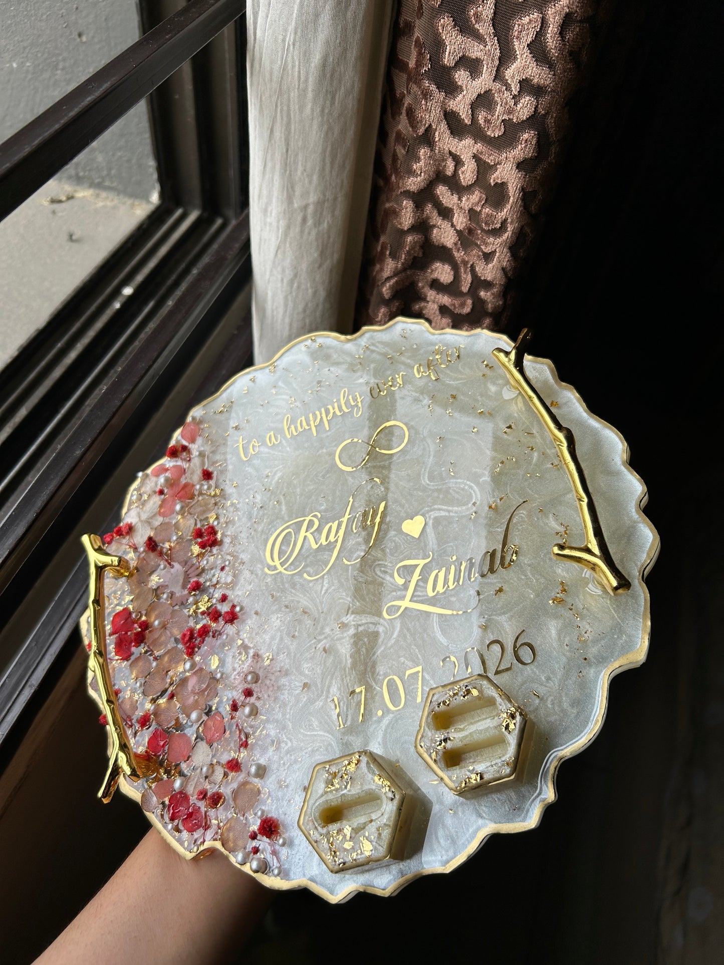 Ivory Blossom Personalised Tray