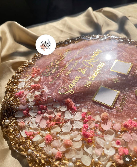 Blush Bloom Resin Nikkah Tray