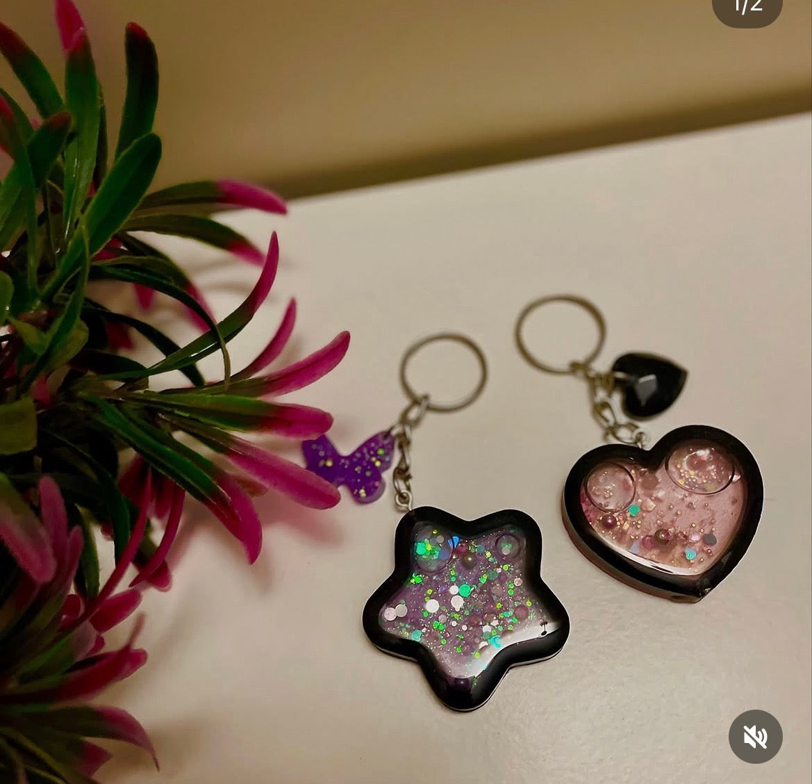 Sparkle Shaker Resin Keychain