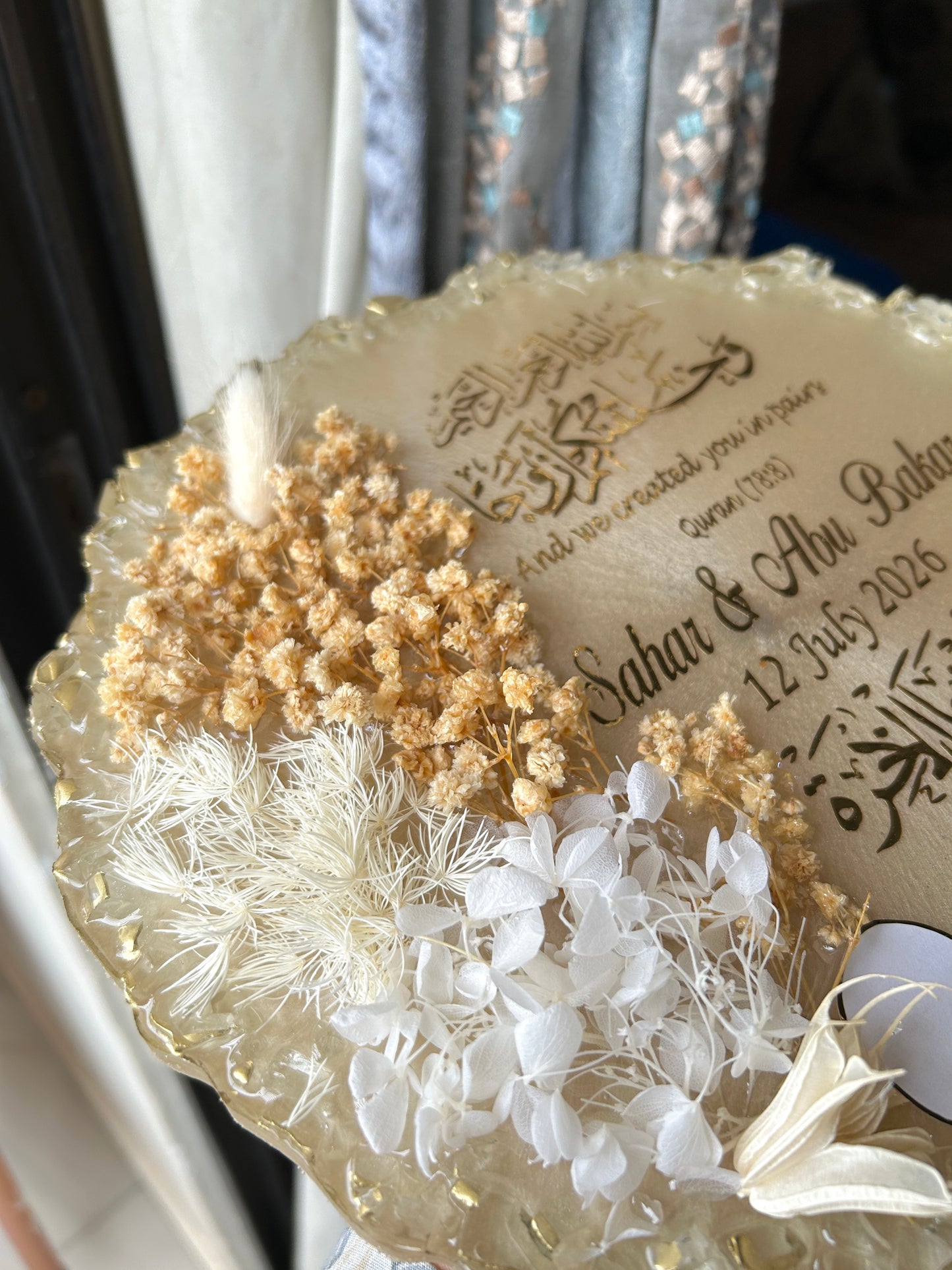 Golden Bloom Personalised Resin Nikkah Tray