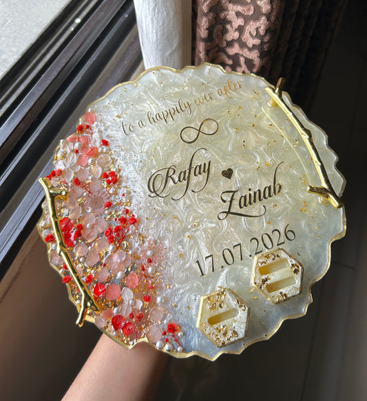Ivory Blossom Personalised Tray