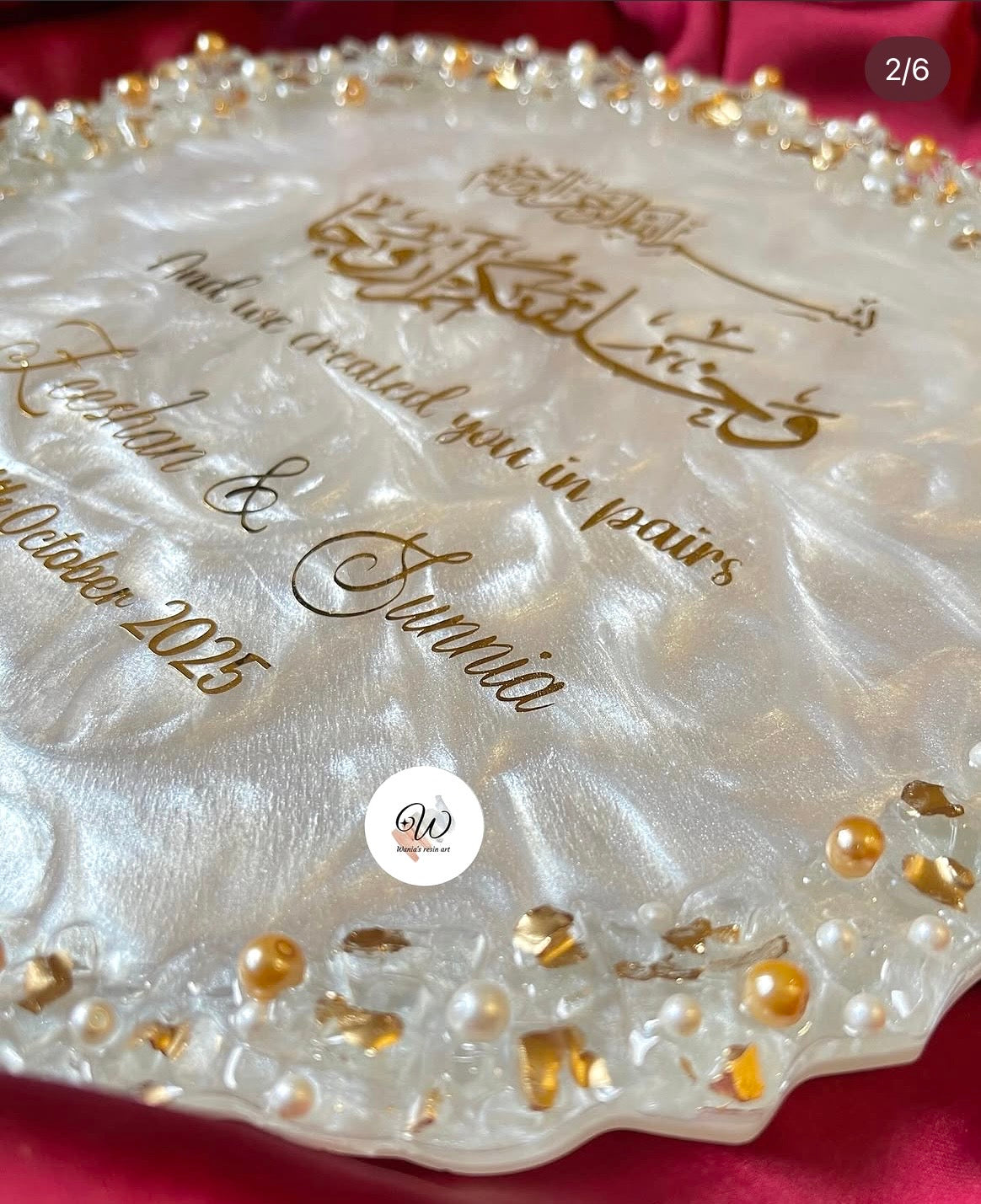Elegant White Pearl Resin Tray