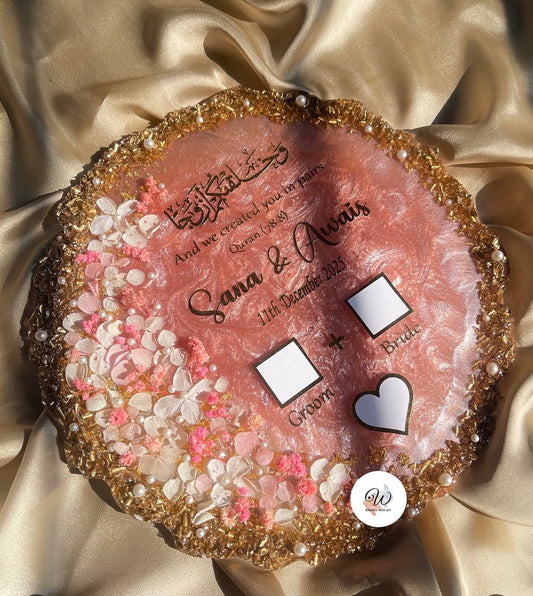 Blush Bloom Resin Nikkah Tray