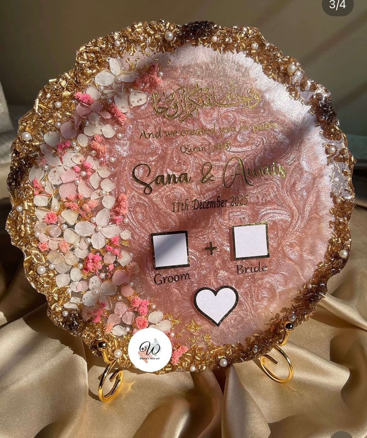 Blush Bloom Resin Nikkah Tray