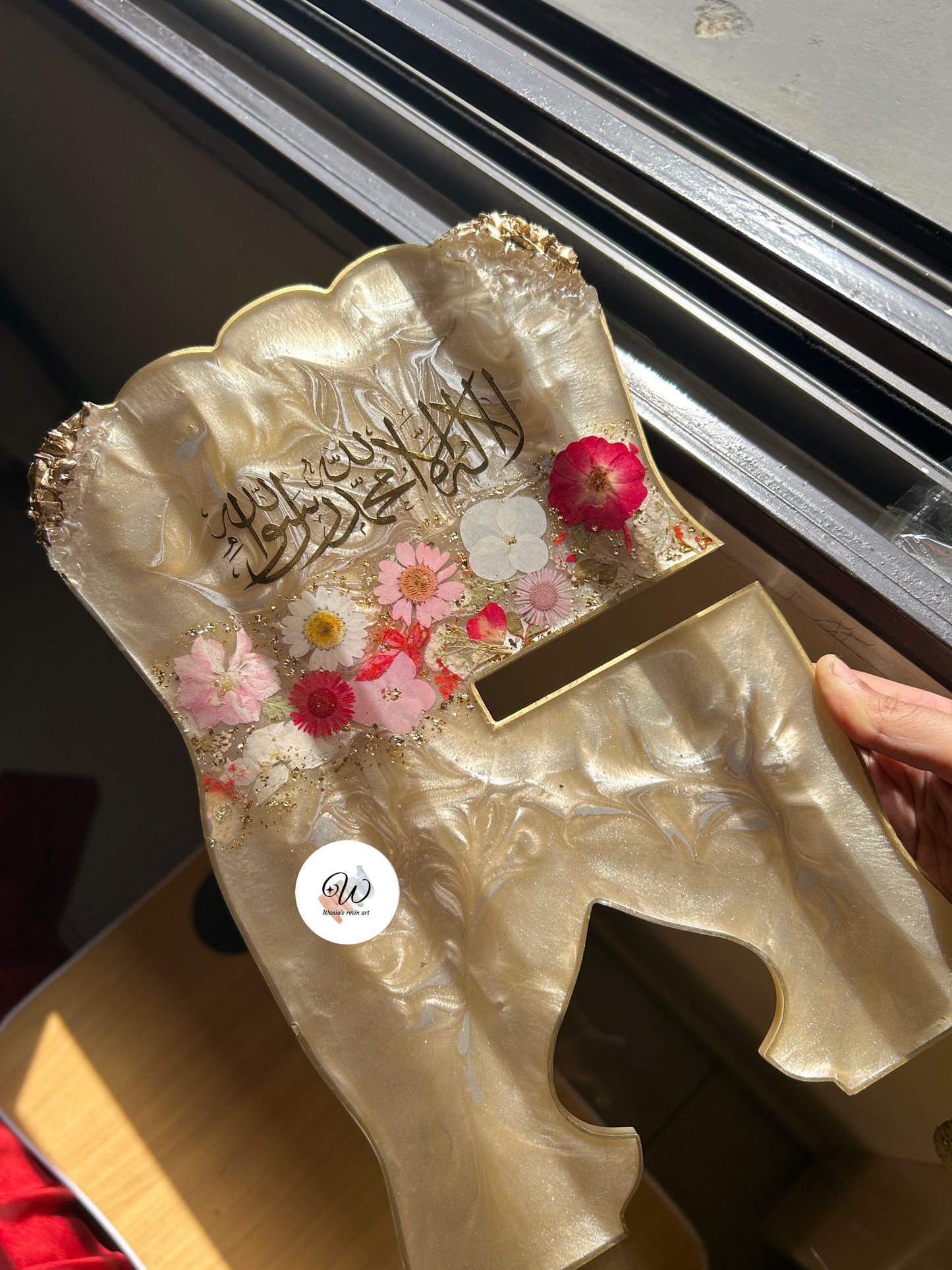 Beige Silk Floral Quran Box Set