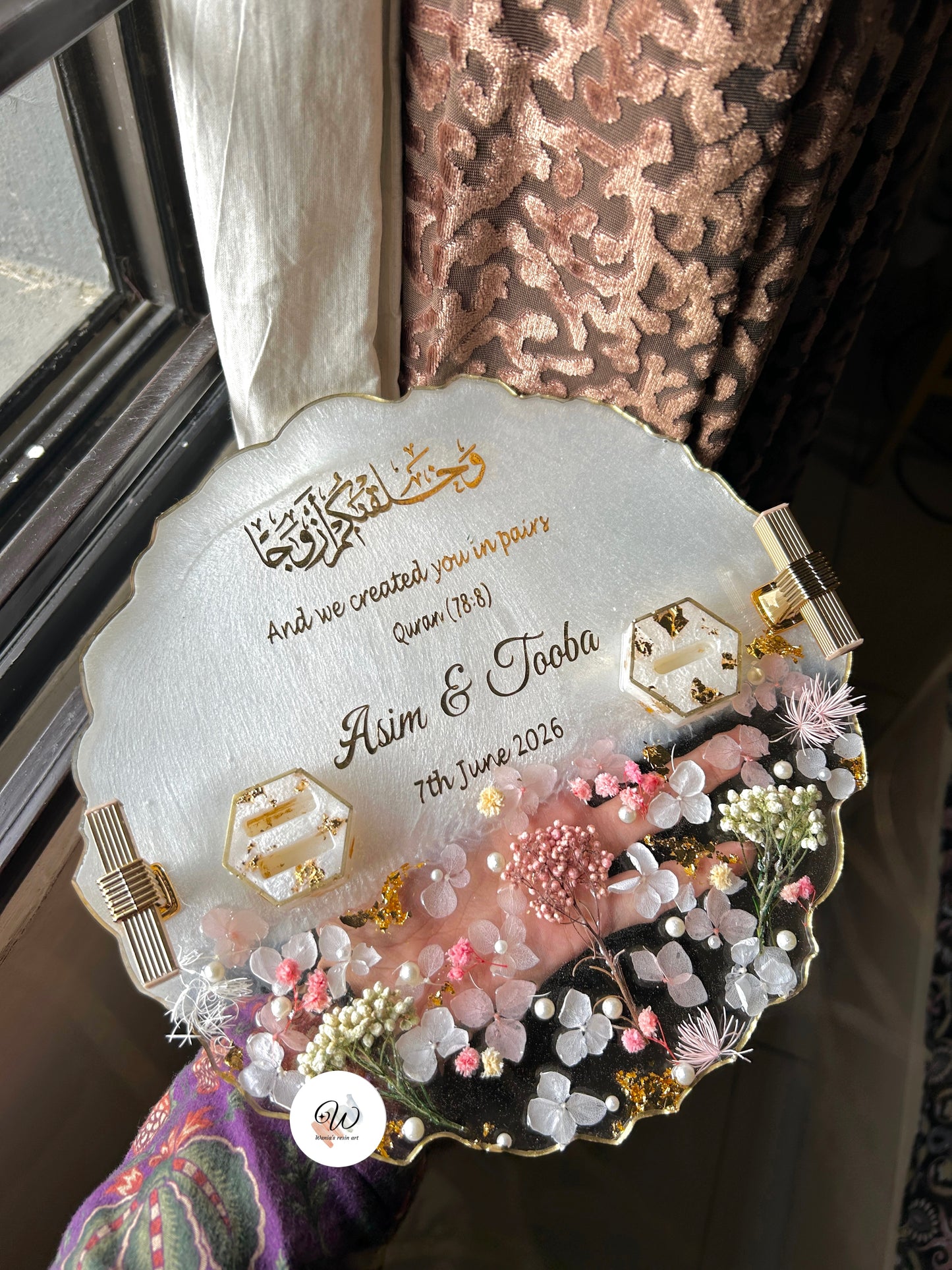 Ethereal Floral Nikkah Tray with Ring Boxes