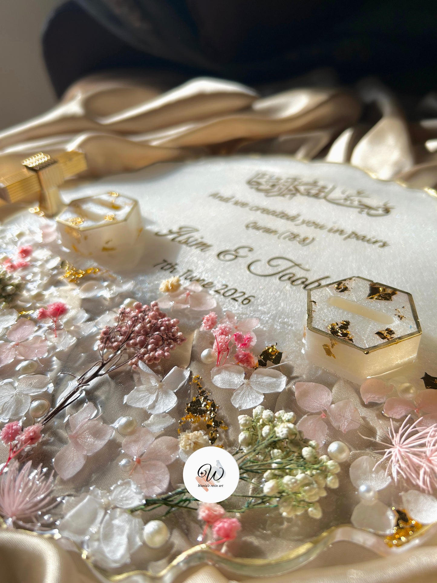 Ethereal Floral Nikkah Tray with Ring Boxes